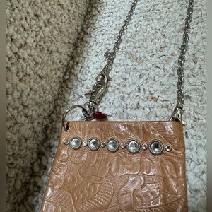 Tan leather crossbody bag